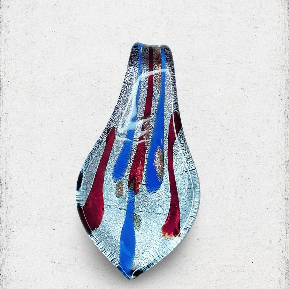 5179u. Blue and Brown Art Glass Pendant